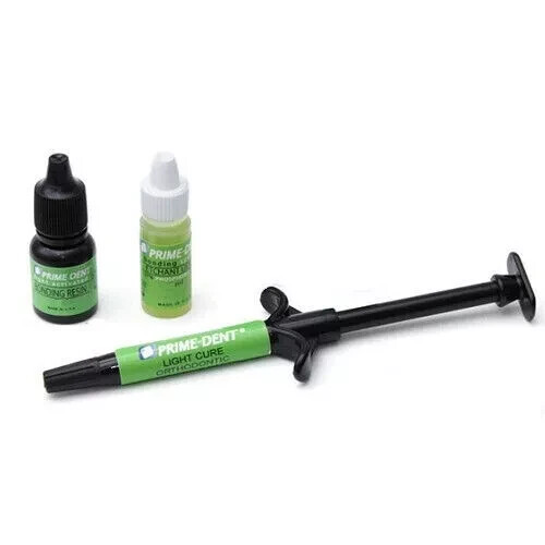 Prime Dental Light Cure Orthodontic Resin Adhesive Ortho Bond (2 Syringe Kit)