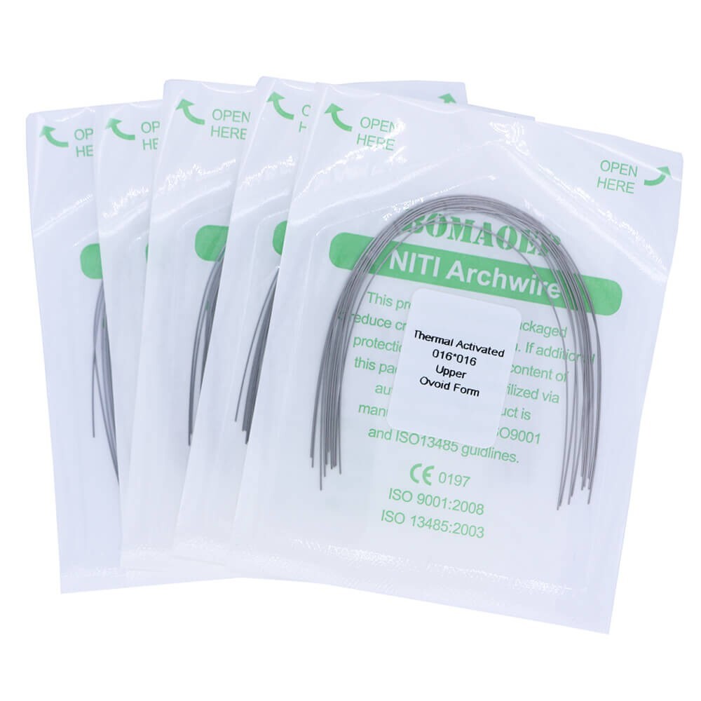 5×Dental Orthodontic Niti Thermal Activated Rectangular Arch Wires 16×16 Upper