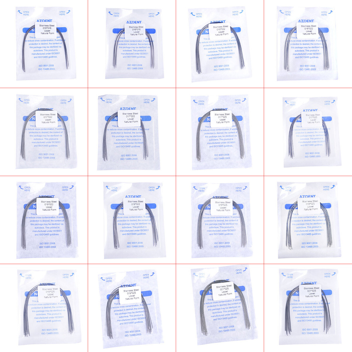 AZDENT Dental Ortho Super Elastic Niti/Stainless Steel Rectangular Arch Wire