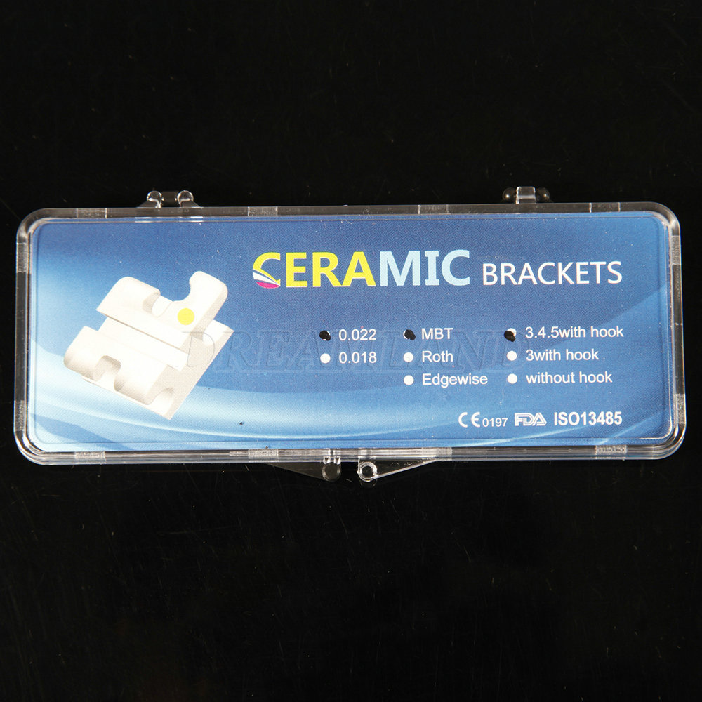 20pcs/Pack Dental Ceramic Braces Bracket 5*5 hooks 3 4 5 Orthodontic MBT.022 A!