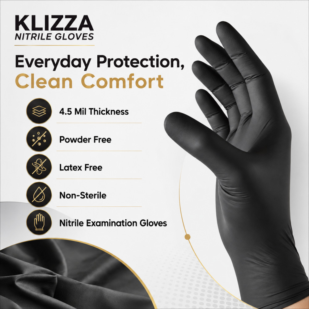 100-1000Count Disposable Nitrile Gloves 4.5Mil Powder Free Latex Free Exam Glove
