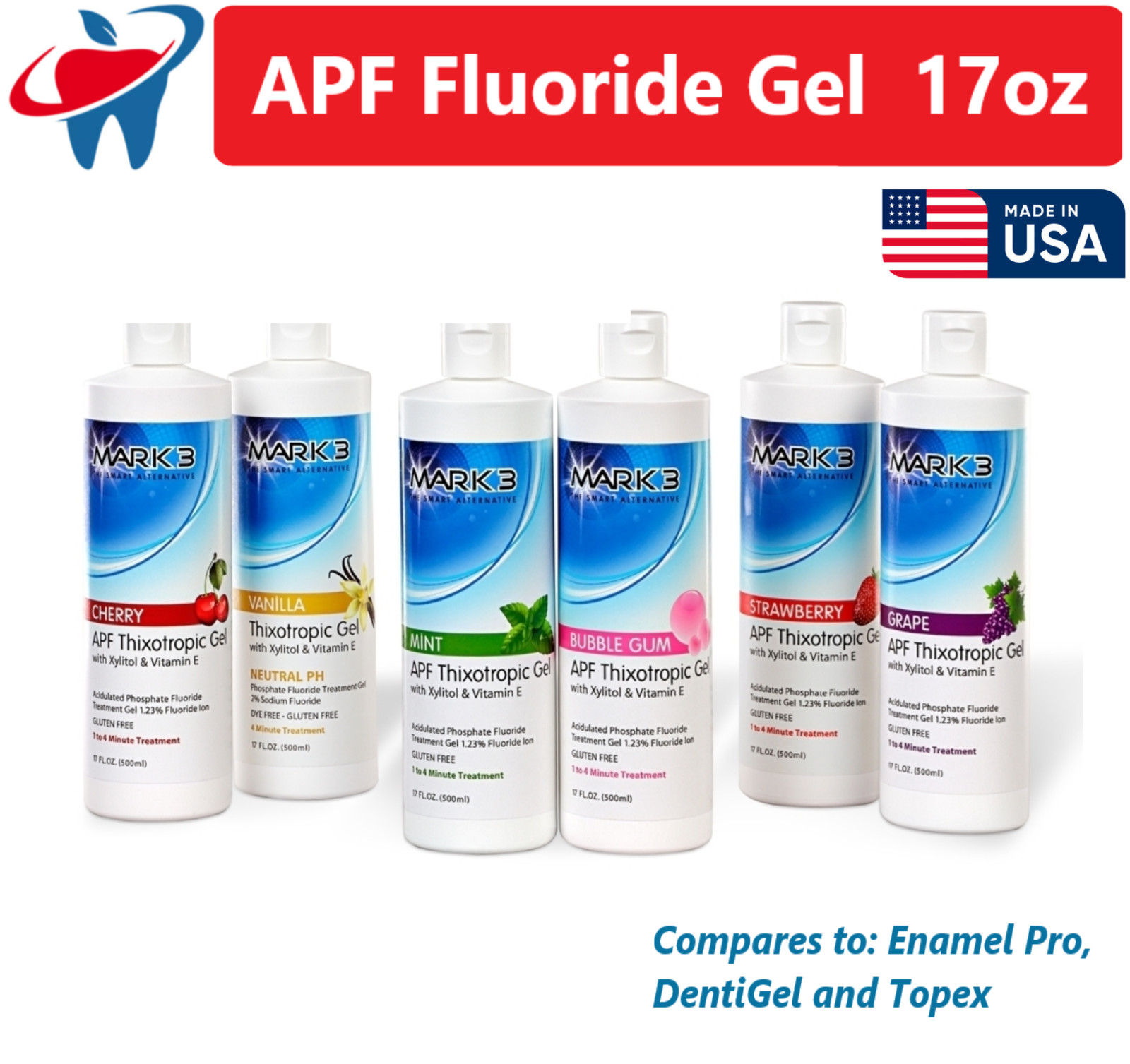 10/Pk – Fluoride Gel 60 Second 17 Oz 1.23% APF, Exp: 11/2027, Made in USA