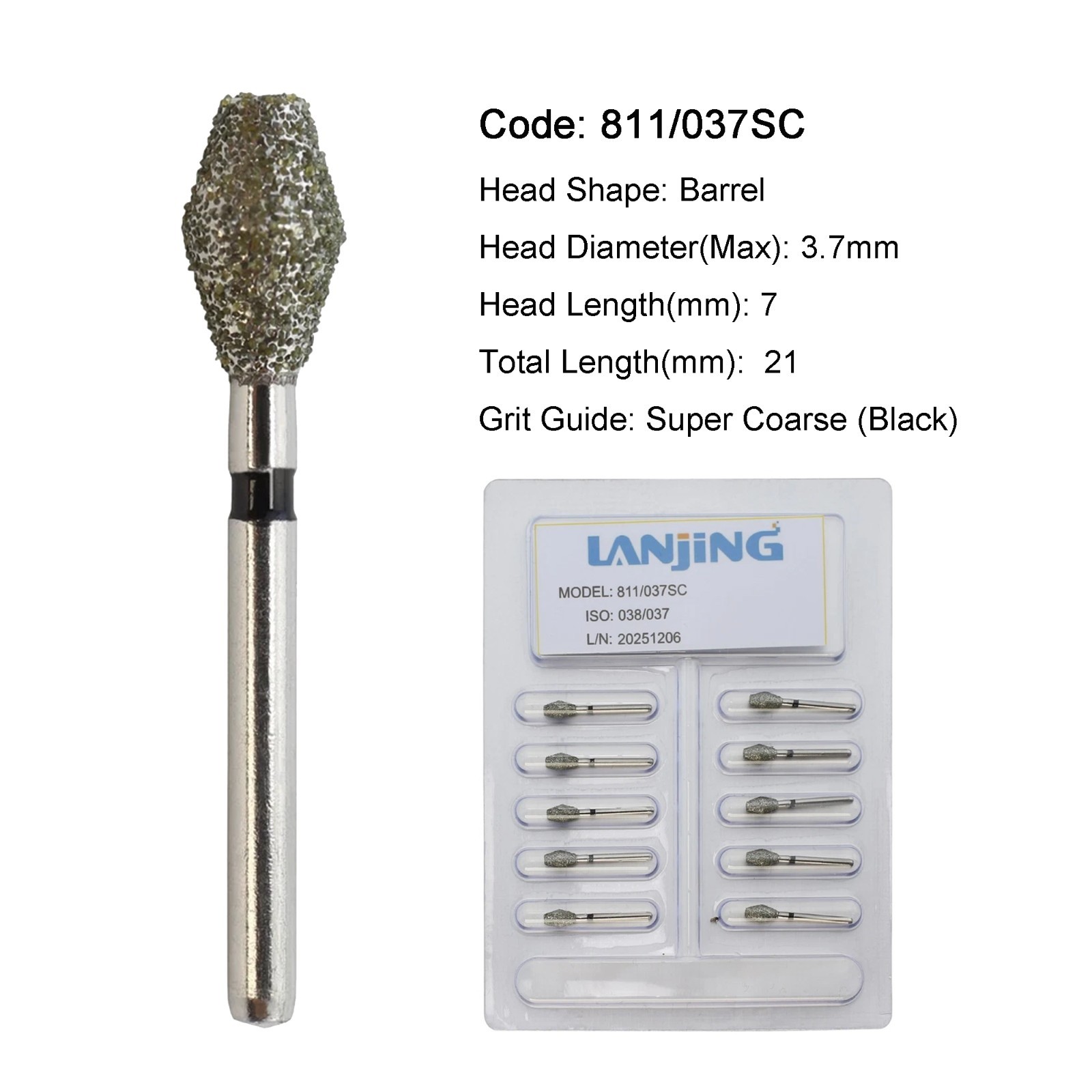 Dental Diamond Burs FG Surgical Long Round Taper High Speed Bur 850 856 Pear 330
