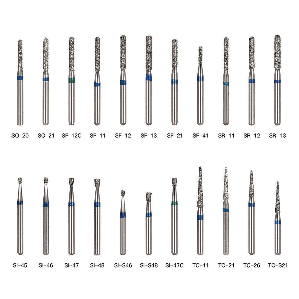 AZDENT Dental Diamond Burs For High Speed Handpiece Friction Grip 5Pcs/Box