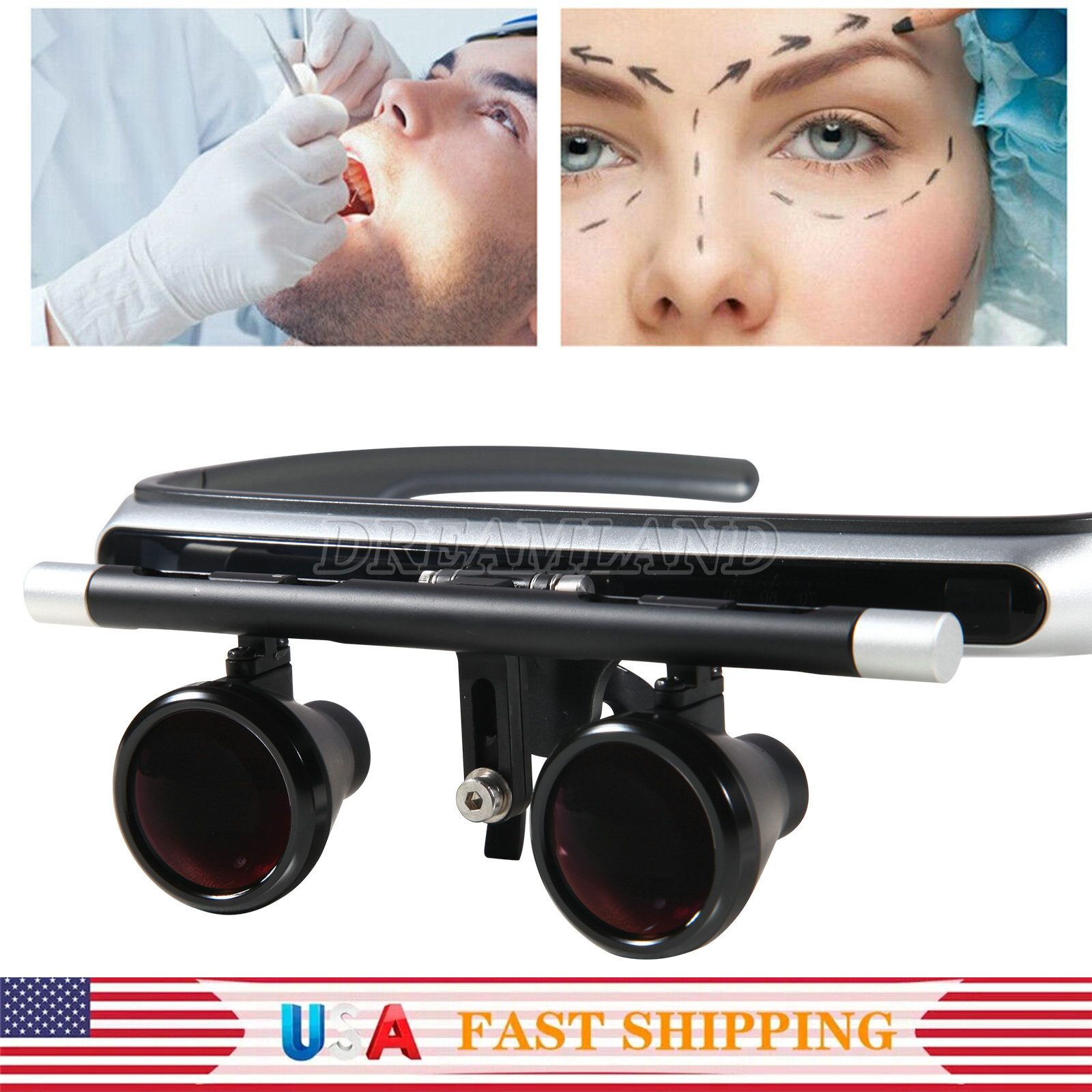 2.5X Dental Surgical Binocular Loupes Magnifier US/EU