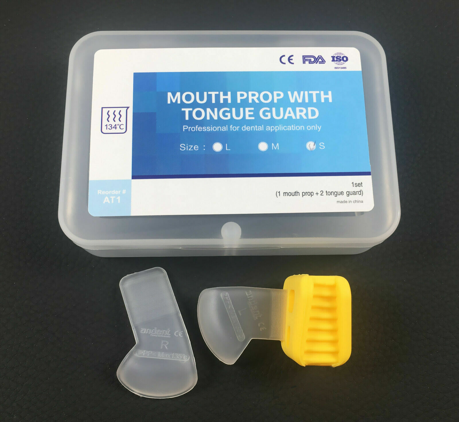 Dental Mouth Prop Tongue Guard Right Left Autoclavable 134℃ Bite Block L/M/S