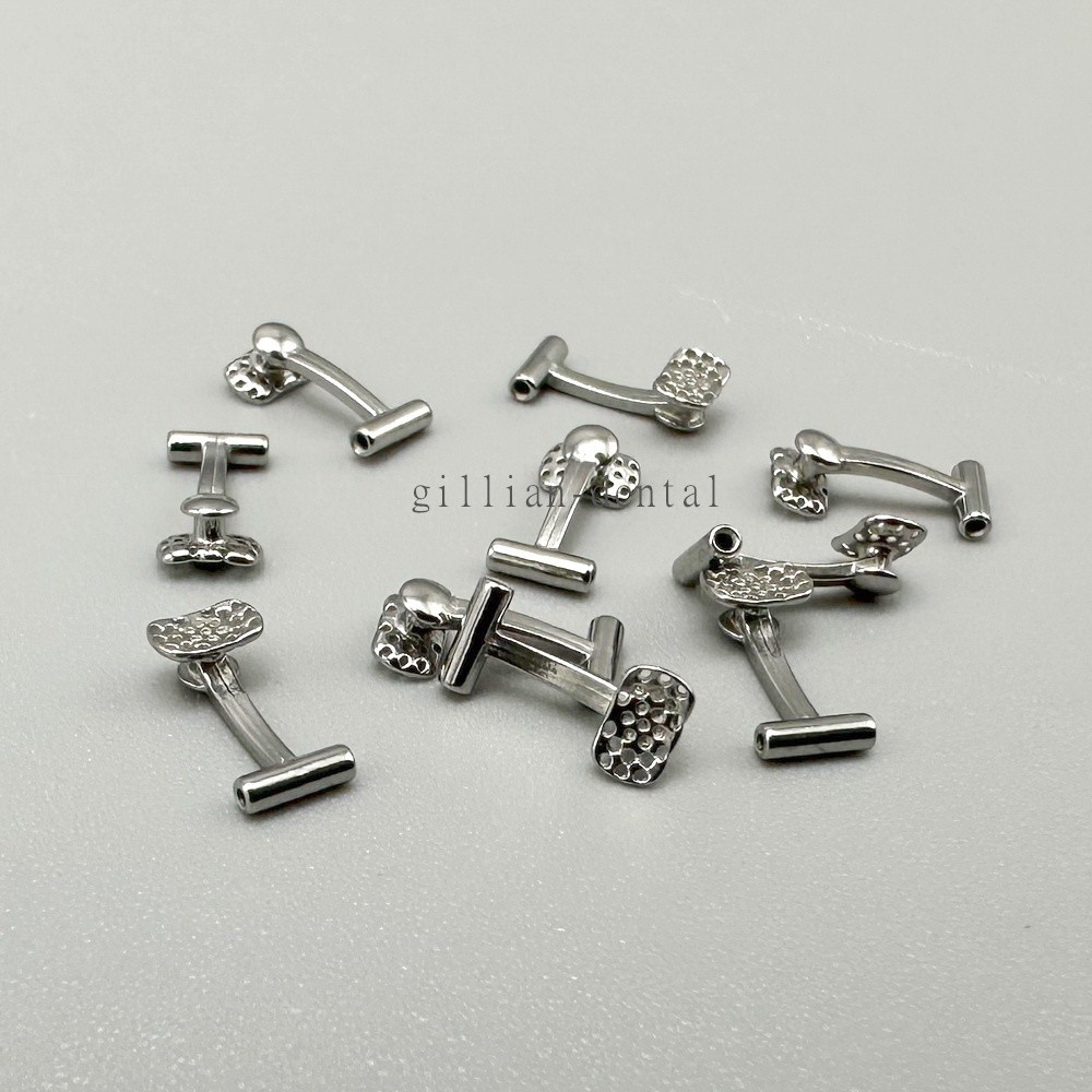 Dental Ortho Lingual Button with Tube Hole Base Tongue Side Buckle Single/Double