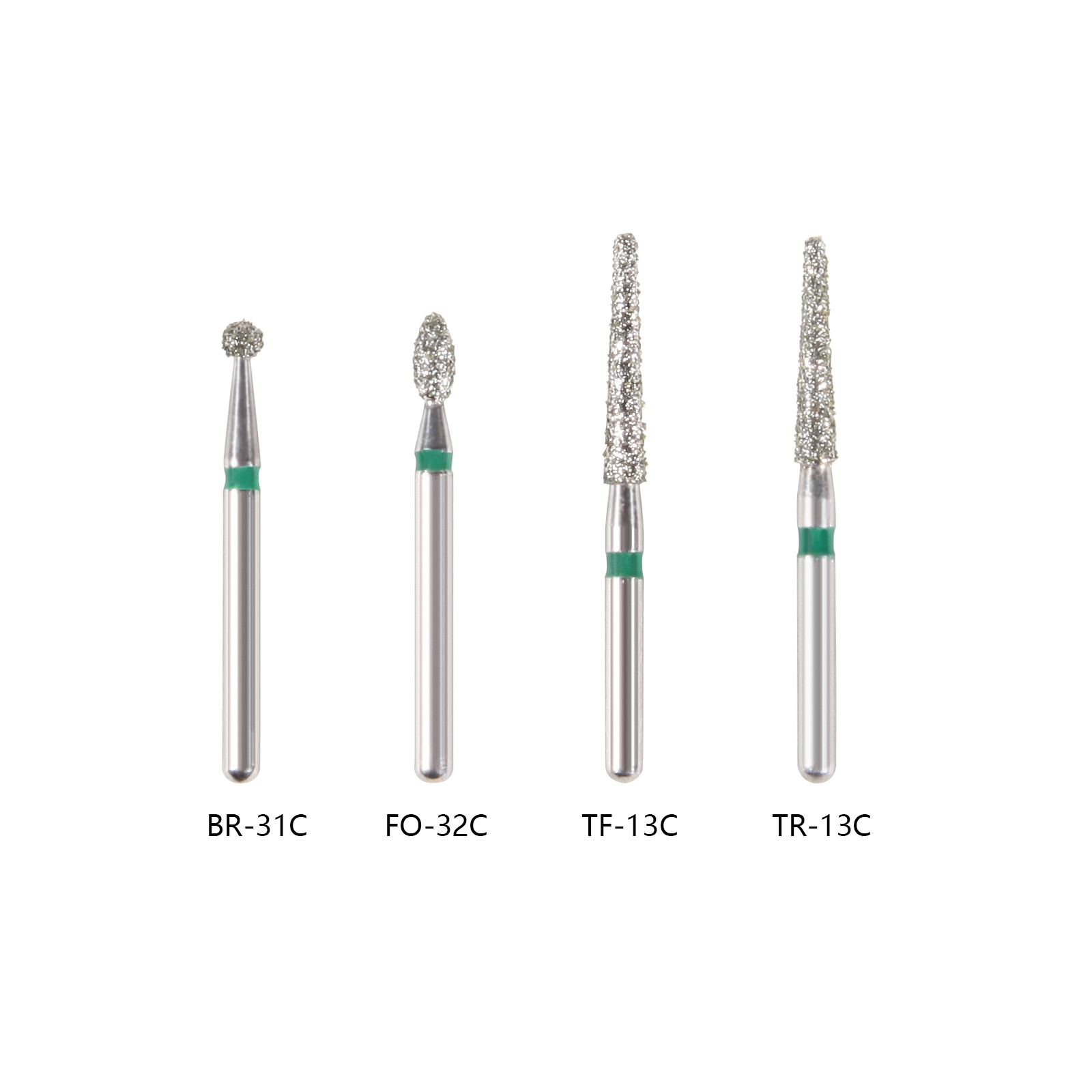 100pcs Dental Diamond Burs Drill FG1.6mm For High Speed Handpiece 100 TYPES