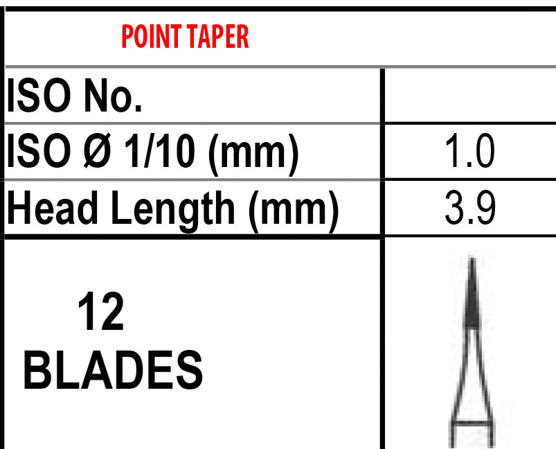 Beavers Carbide Burs 12BLADE TRIMMING & FINISHING 7611 Made in Canada T&F Bur