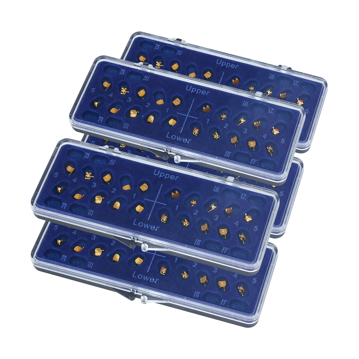 Dental Orthodontic Metal Brackets Braces 24K Gold Plated Roth.022 3 4 5Hook Mini