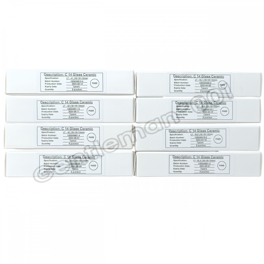 C14 LT Emax Dental Glass Ceramic Lithium Dislicate CAD/CAM Cerec Blocks 5Pcs/Box