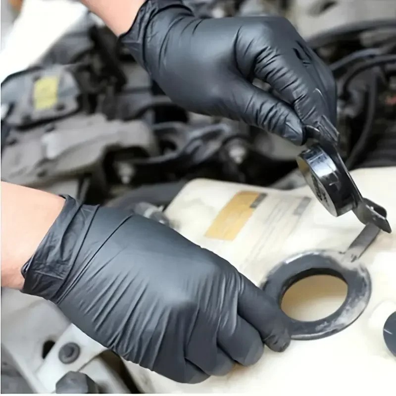 Black Nitrile Disposable Gloves , Latex & Powder Free.