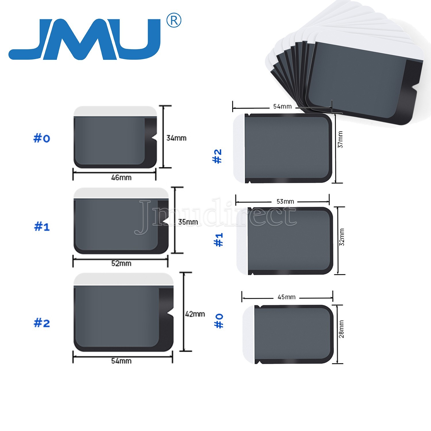 JMU Dental Digital Storage Phosphor Envelopes Plastic Size #0#1#2 100pcs/box