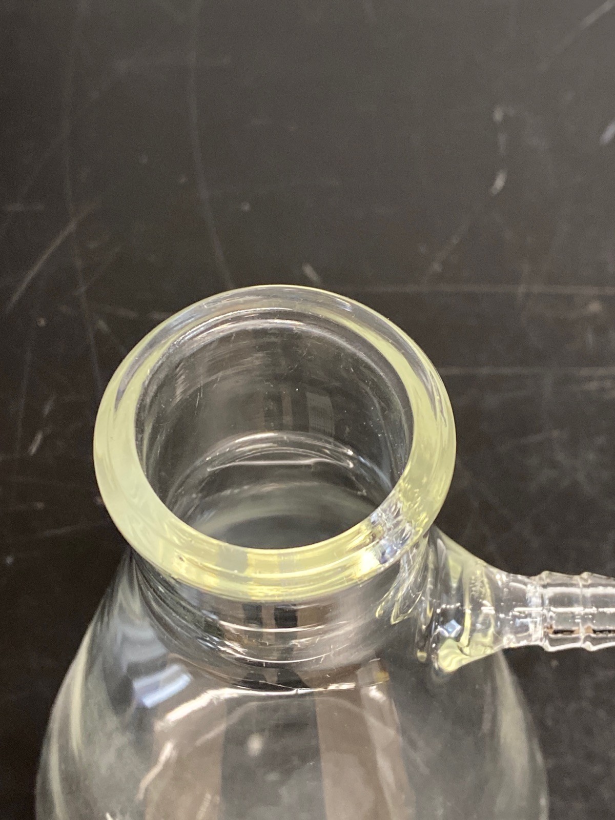 Used Lab 1000mL Heavy Wall Graduated Glass Erlenmeyer Filter Flask w/Sidearm