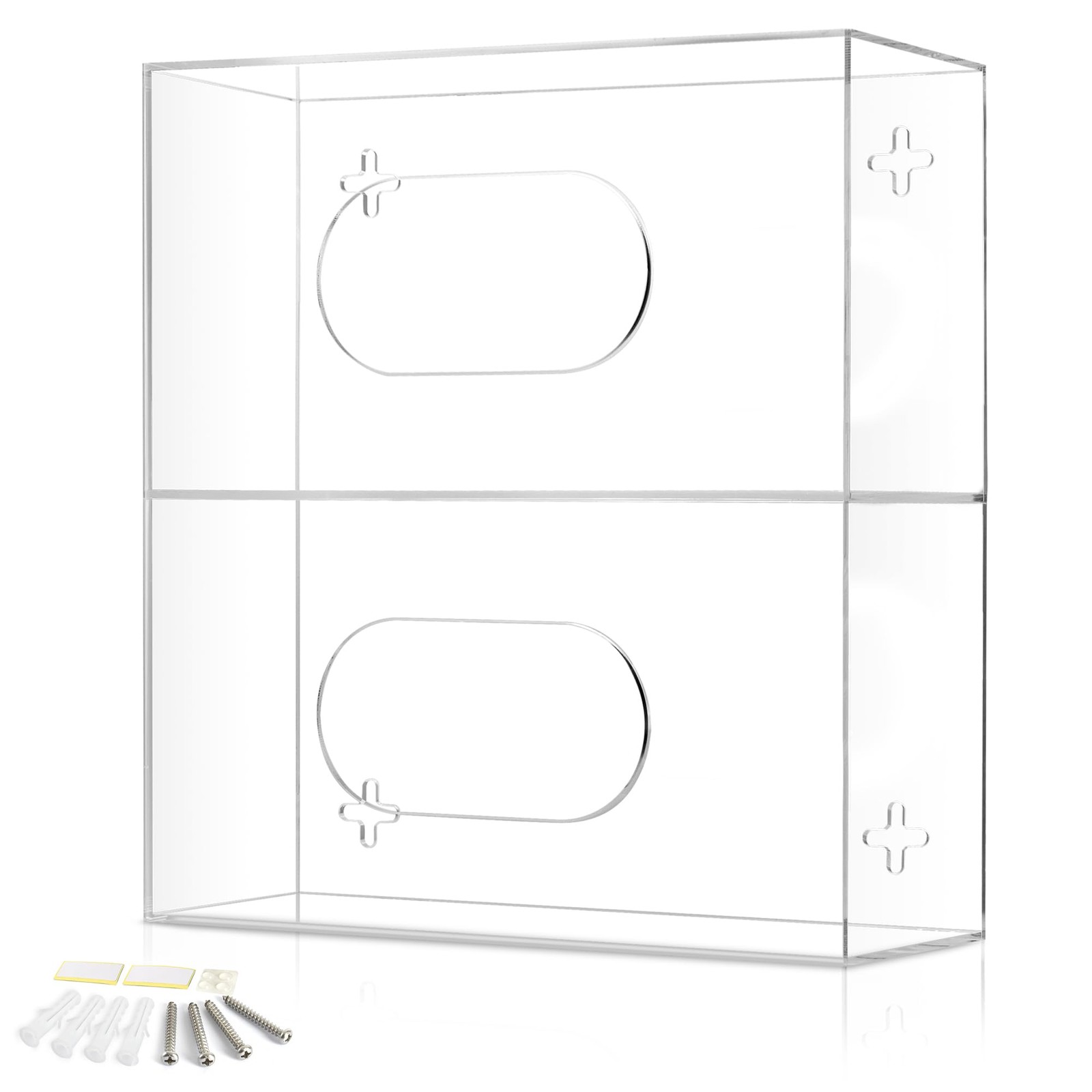Double Glove Box Holder Wall Mount Dispenser Disposable Medical Kitchen Gloves