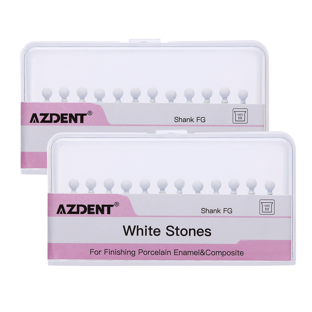 Dental Polishing Burs -FG Abrasion Points Bur Round Mounted White Stone 12/pack