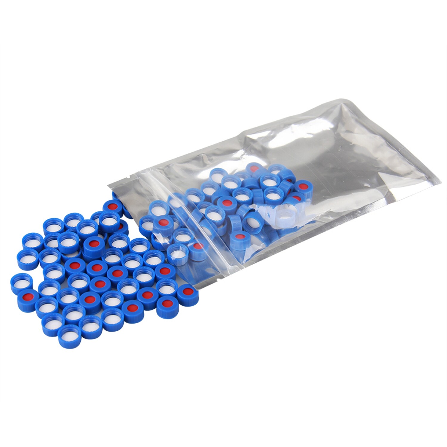 50000Pcs 2ml Vial Caps 9mm Screw Top White Silicone/Red PTFE Septa 9-425 HPLC GC