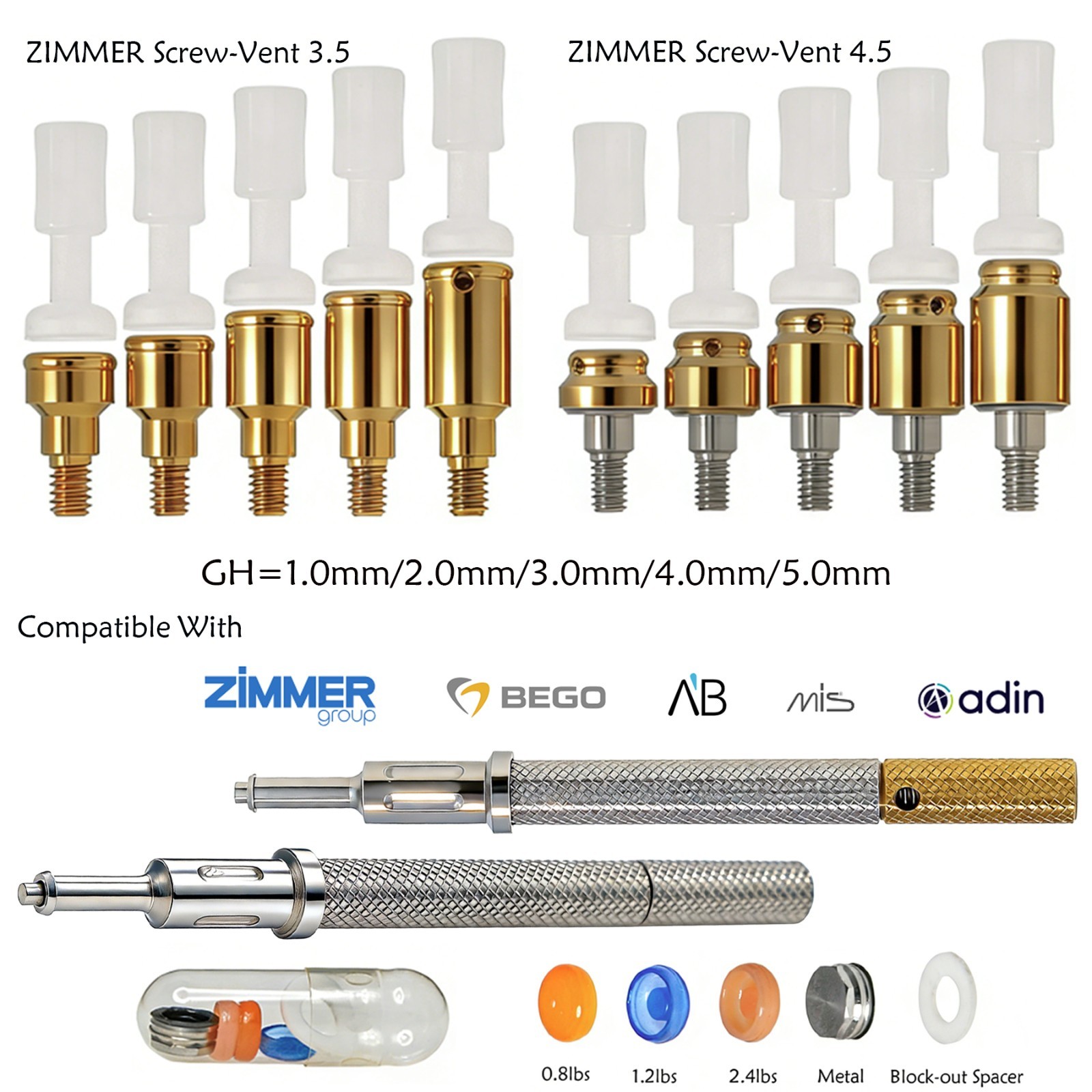 US Zest Locator Overdenture Abutment for ZIMMER TSV 3.5/4.5 Internal Hex Platfor