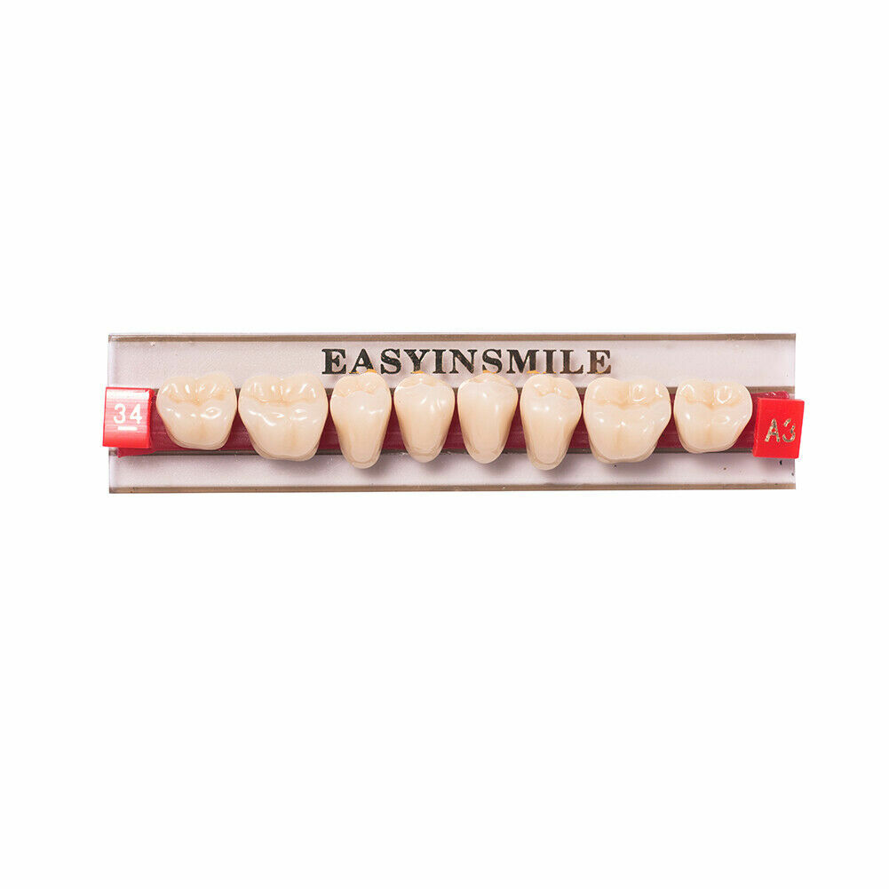 Dental Acrylic Resin Denture False Teeth Upper Lower Full Set A1/A2/A3 Shade USA