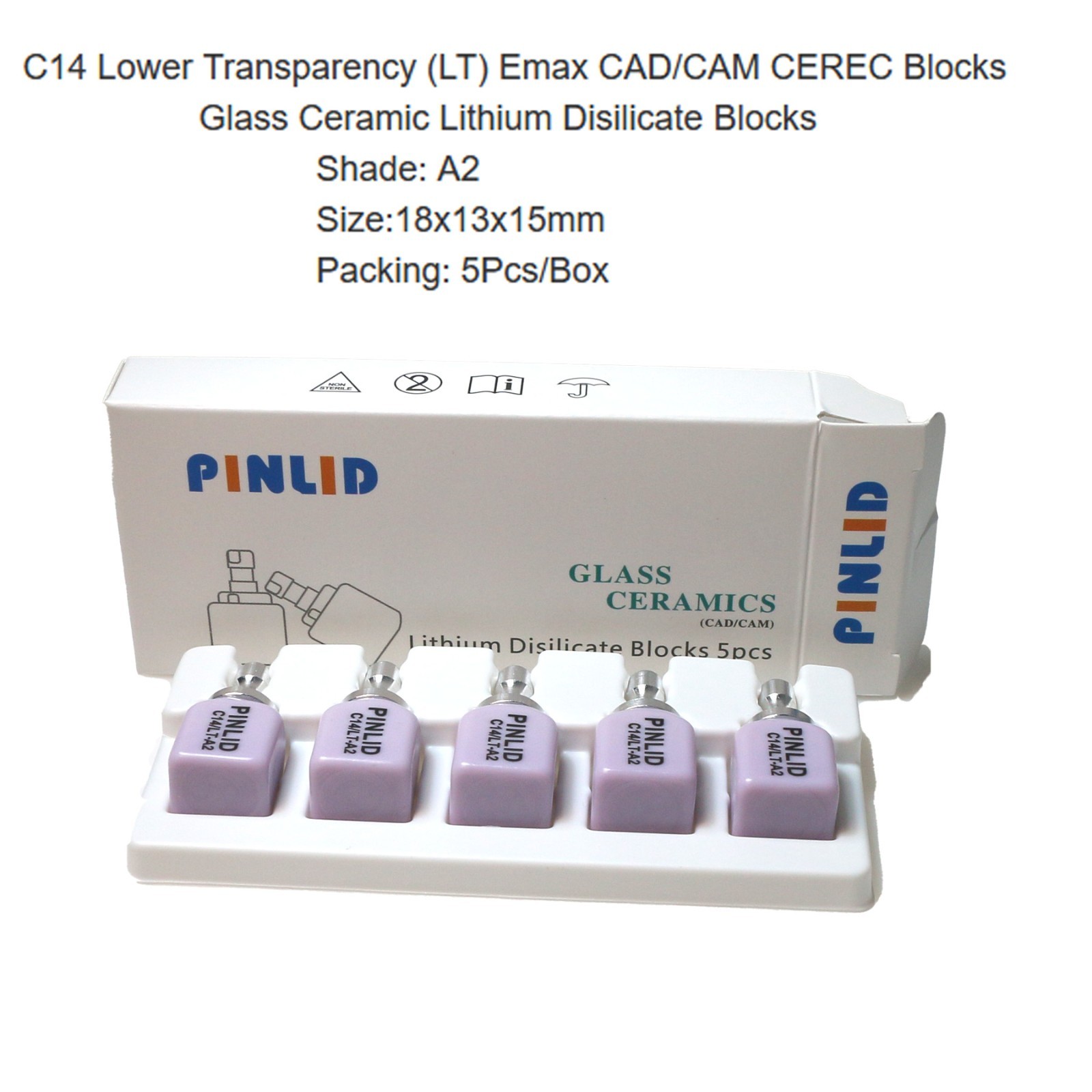 C14 Glass Ceramic Blocks Dental LT Lithium Disilicate E.Max CAD/CAM Cerec Blocks
