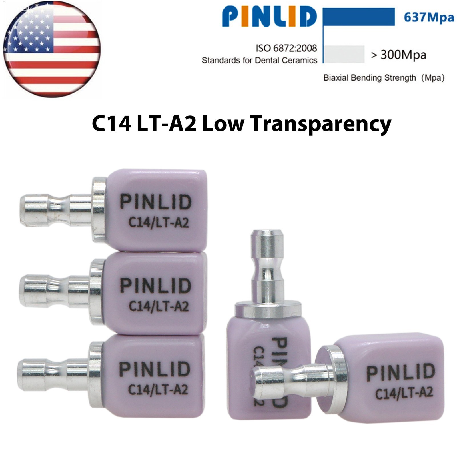 US C14 LT Low Transparency Glass Ceramic Blocks Lithium Disilicate CAD/CAM Cerec