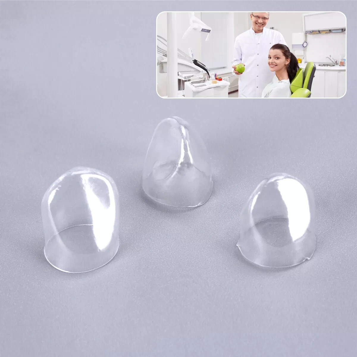 64Pcs Dental Anterior Transparent Crowns Deciduous For Adult/Kids Matrix Veneers