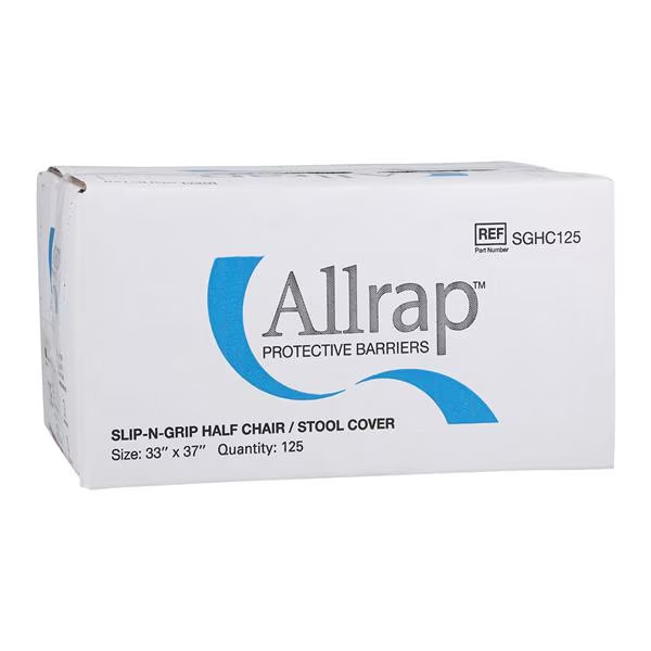 ALLRAP DENTAL SLIP-N-GRIP HALF CHAIR / STOOL COVERS 33″x37″ 125/BOX RED SGHC125