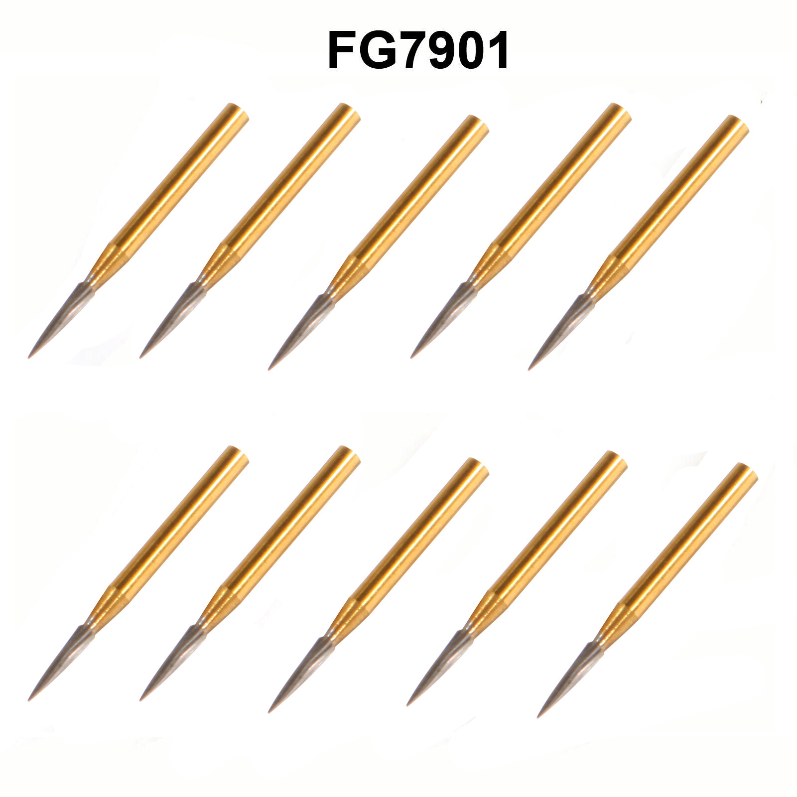 10 Pcs Dental Tungsten Carbide Trimming & Finishing Burs Drill Smooth FG 7901