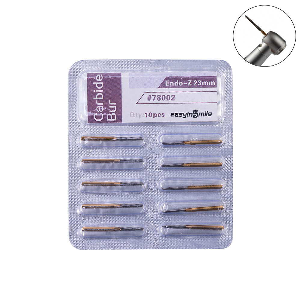 10pcs Dental Endo-Z Tungsten Carbide Burs Endodontic Surgical Cutter 1.4*23*9MM