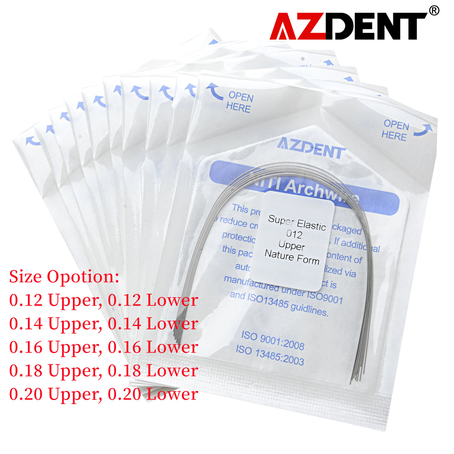AZDENT Dental Orthodontics Round Arch Wire Super Elastic Niti Nature Form