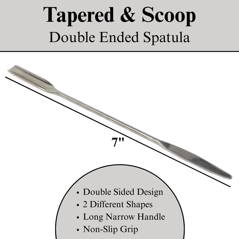 6Pcs 17.75cm Stainless Steel Spatula Chemistry Laboratory Lab Metal Spoon Scoop