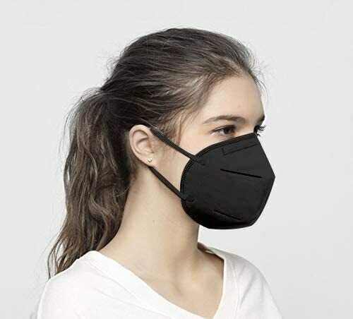 Black Color KN95 Protective 5 Layer Face Mask Disposable Respirator BFE 95%