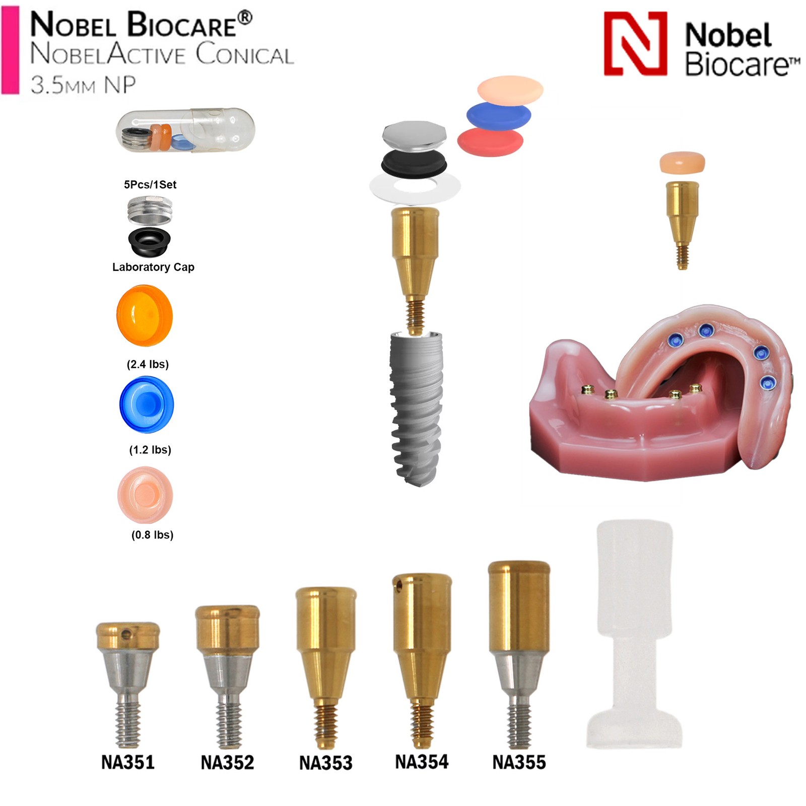 Overdenture Tapered Locator Abutment For Hiossen Nobel ITI Zimmer MIS Titanium