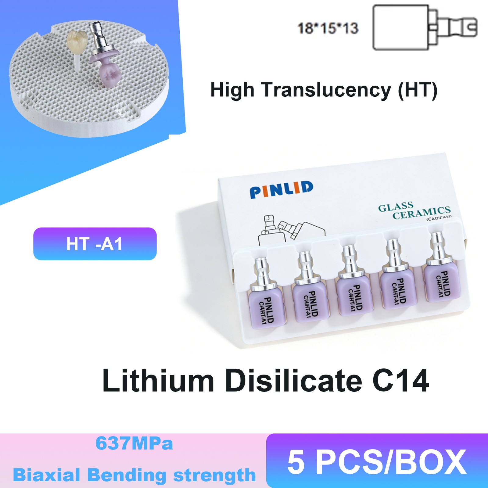 US C14 Lab Emax Lithium Disilicate Glass Ceramic Blocks CAD Sirona Cerec Veneer