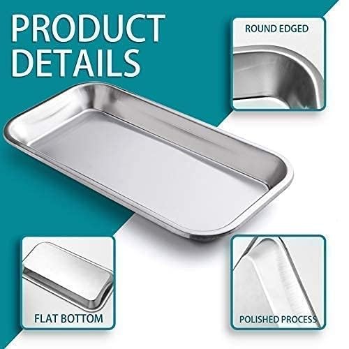 COYMOS 3 Pack Surgical Tray, Stainless Steel Tray 3 Count (Pack of 1), 3