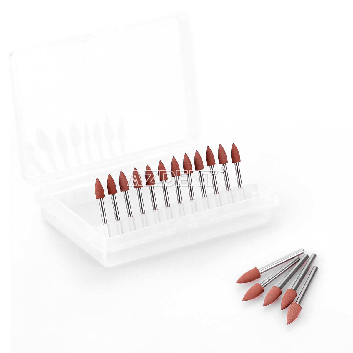 12pc/box Dental Abrasive White Stone/Silicone Porcelain Resin Polishing Burs FG