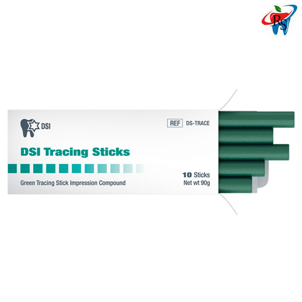 Dental Thermoplastic Wax Rods 90 g DSI Tracing Sticks 10pcs Green Impression