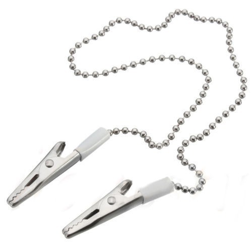 10 Pcs Premium Dental Bibs Clip Napkin Holders Metal White Chain Crocodile
