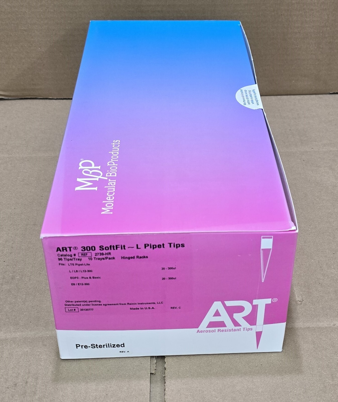2739-HR ART 300 SoftFit L Pipet Tips 300µL 96 Tips/Tray, 10 Trays/Pk