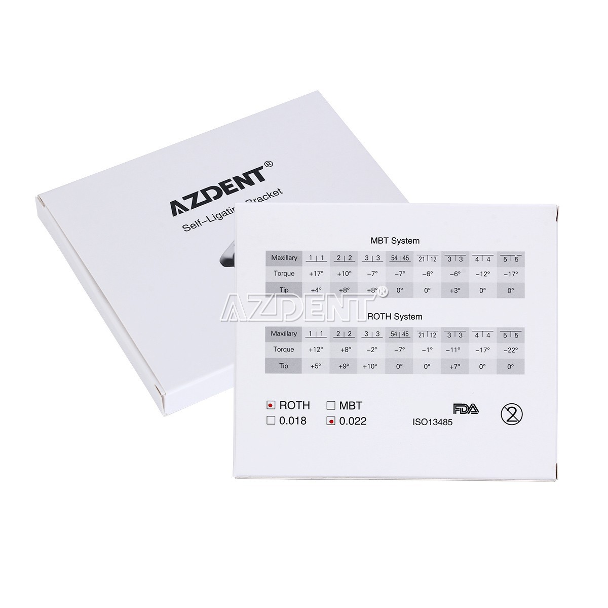 AZDENT Dental Orthodontic Metal Self-Ligating Brackets Roth 0.022″ 345 hooks