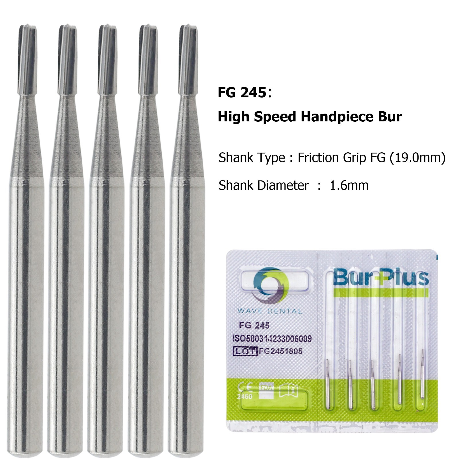 Wave Dental Carbide Bur FG330 Round 1/4 2 4 6 8 557 Friction Grip High Speed Bur