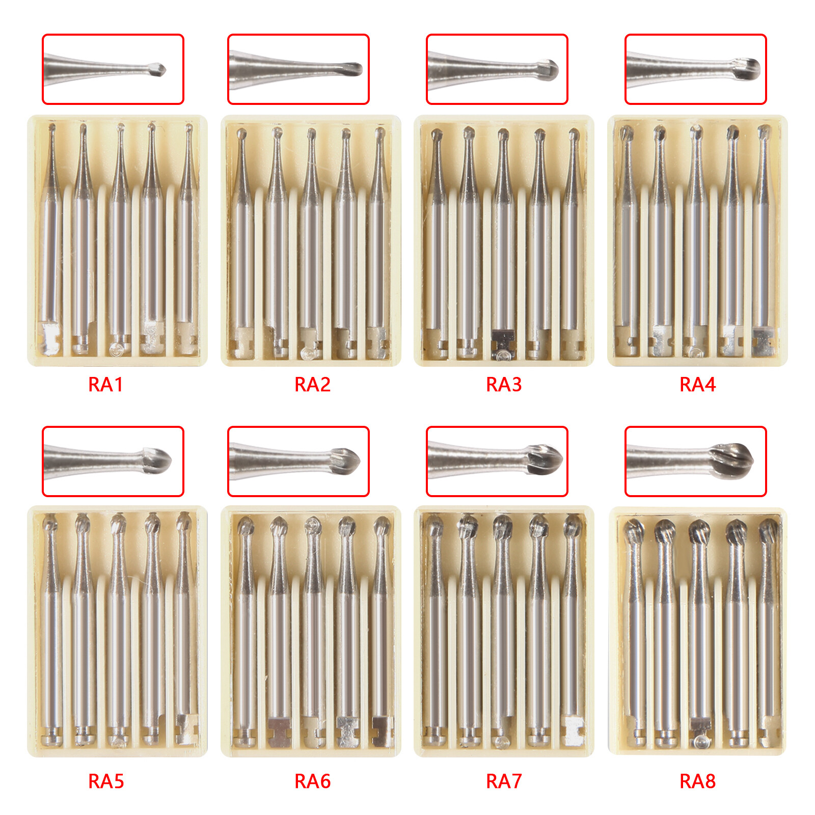 DENTAL Operative Burs Carbide RA1-8 Round Latch For Low Speed Handpiece Tungsten