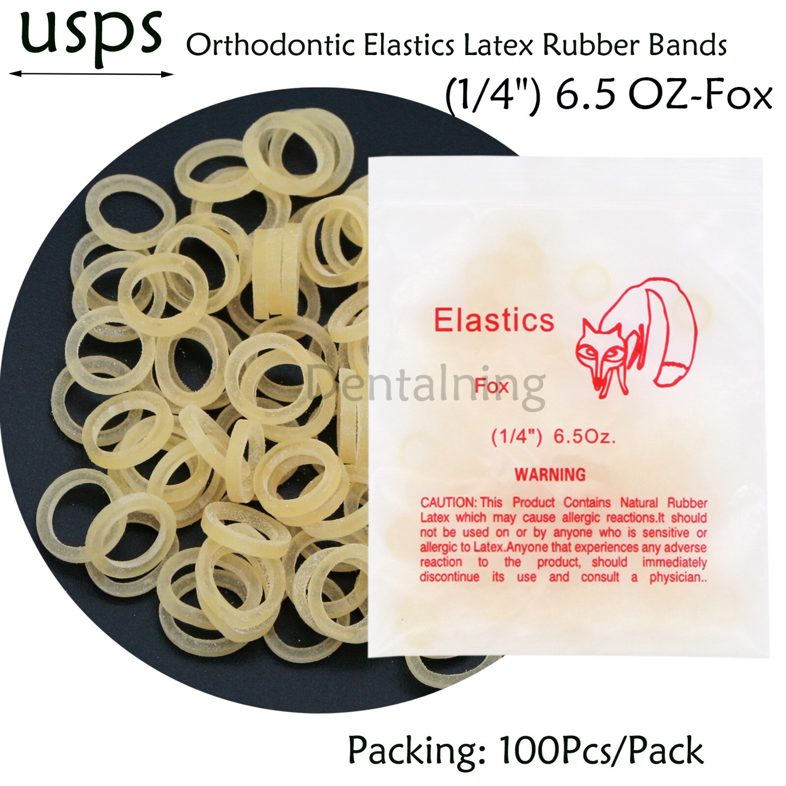 US Dental Ortho Elastics Latex Braces Orthodontic Rubber Bands 3.5 5.0 6.5 OZ