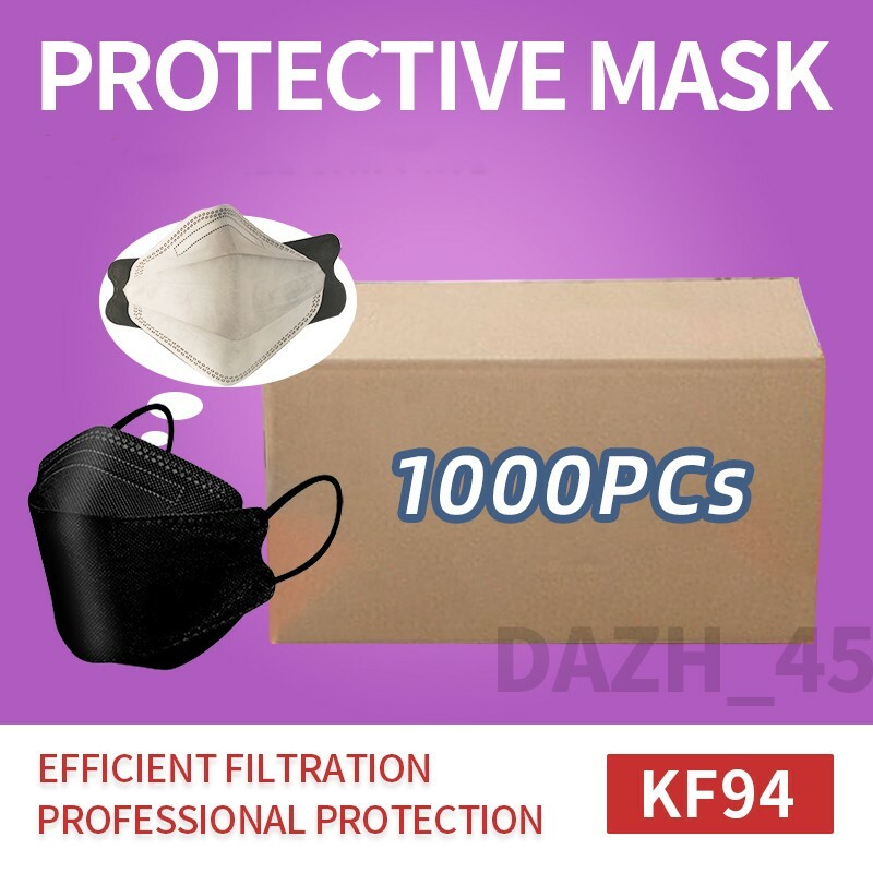 1000 PCs Black KF94 Disposable Face Mask 4 Layer Wholesale or Bulk buy Order