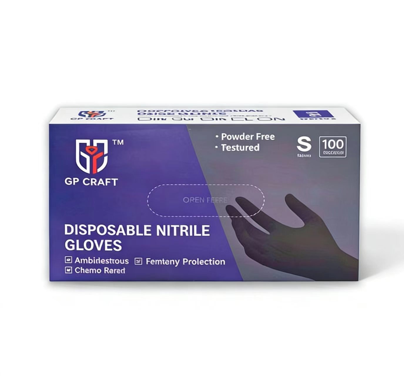 100Pcs 5.5Mil Heavy Duty Black Nitrile Gloves Powder Free Latex Free