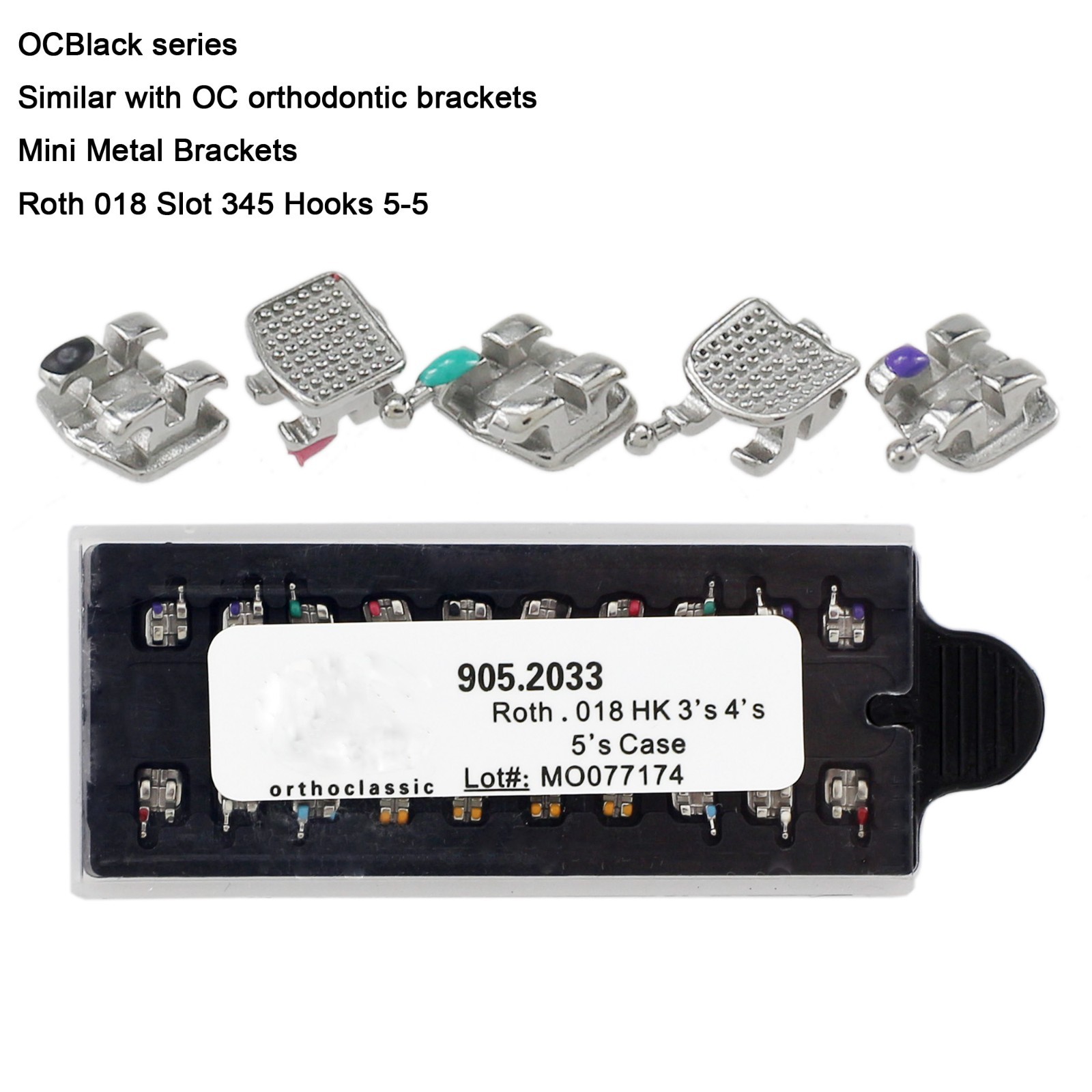 Dental Orthodontic Metal Brackets Braces Roth MBT 018 022 345 Hook Mini MIM Twin