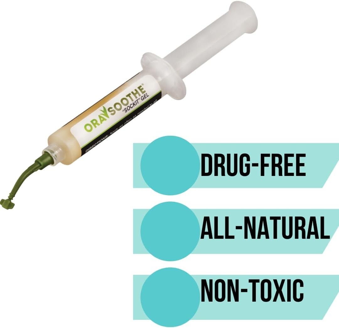 2-PACK Orasoothe SOCKIT Gel 10g Tube Syringe, Oral Hydrogel Wound Dressing Gel