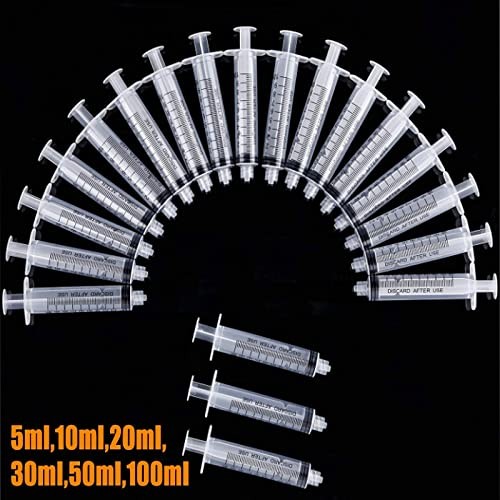 20 Pack 3ml Plastic Syringe Luer Lock With Measurement 3ML 20PCS, transparent