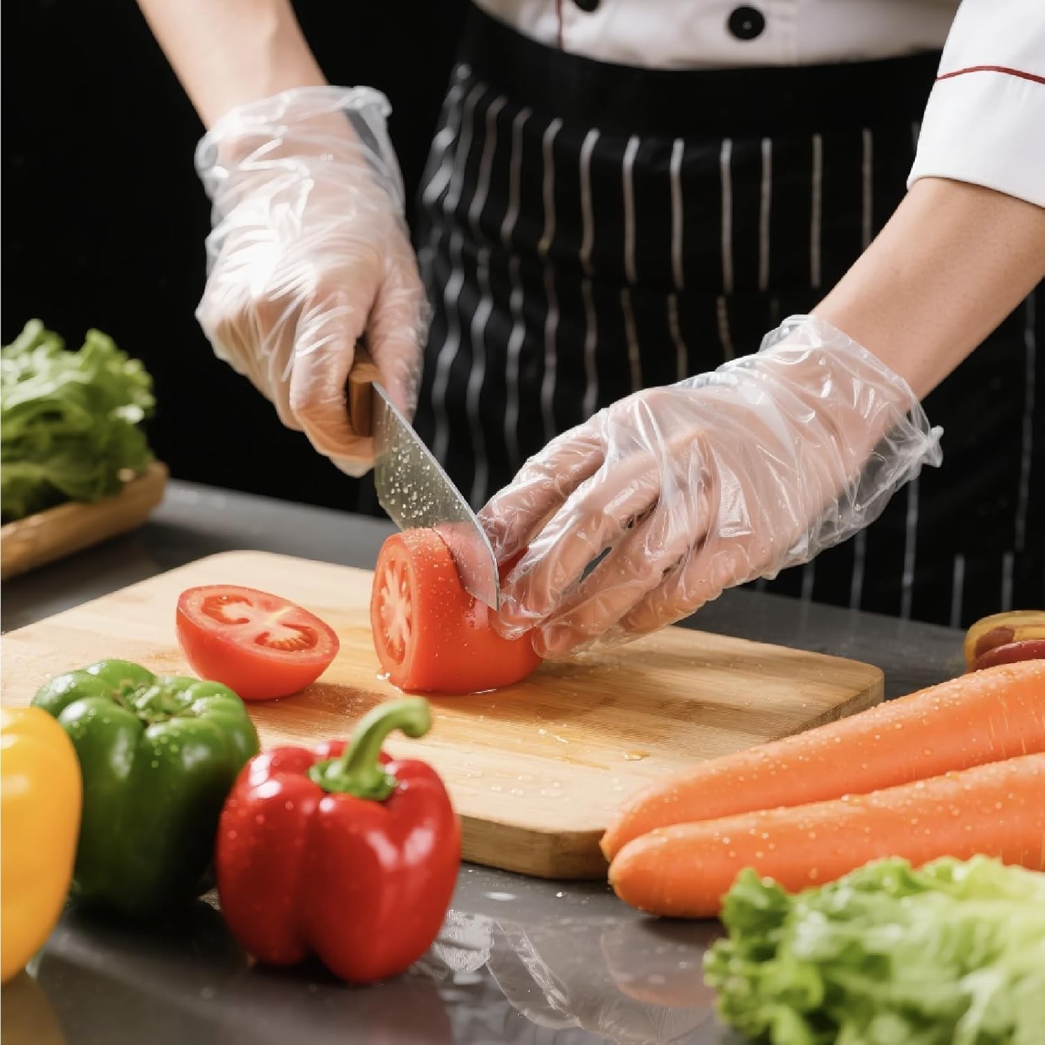 400 Count Disposable Plastic Gloves Food Safe Latex Free Powder Free