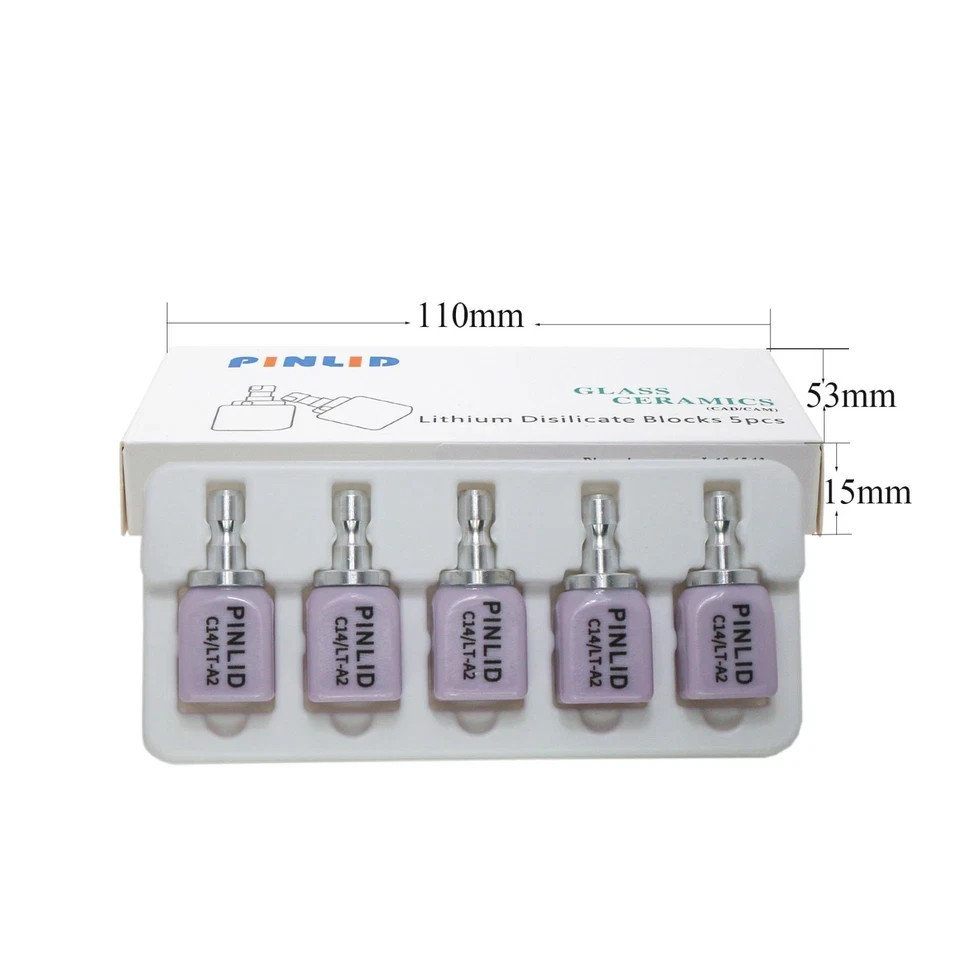 10Pcs/Box C14 Ceramic Blocks Lithium Disilicate Cerec CAD CAM HT/LT/MT A1 A2 A3